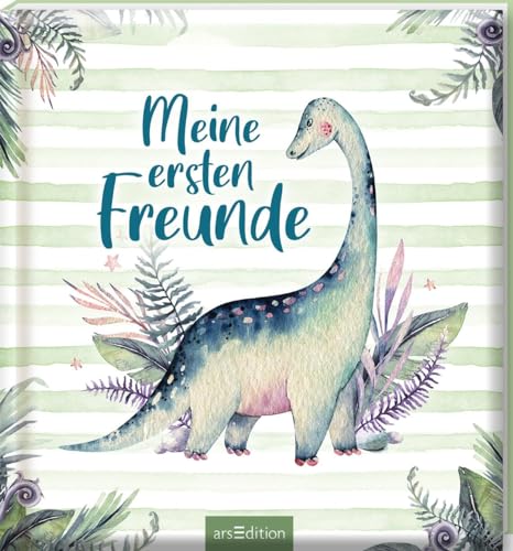Meine ersten Freunde – Dinos (Aquarell-Optik): Freundebuch für Kita, Krippe, Kindergarten, für Jungen und Mädchen ab 2 Jahren